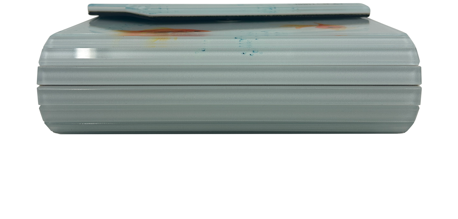 Candy Wallet In Chain, 200&euro;, Accesorios, Azul/Blanco/Naranja, Tafetán - Acetato, Vista superior